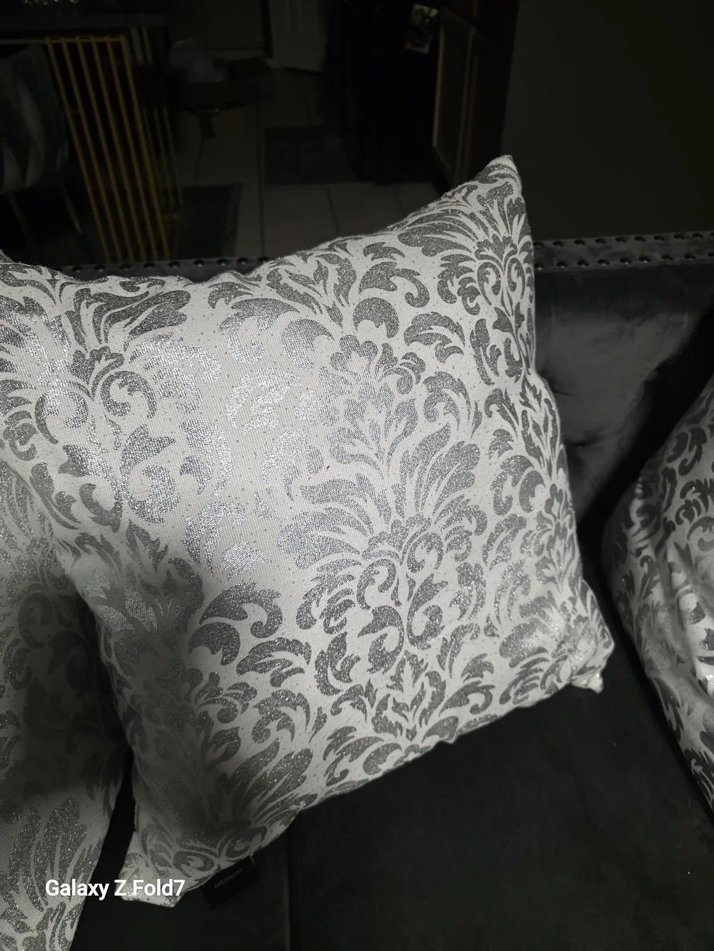 Decorative Metallic Silver Speckled Throw Pillow - Home Accents